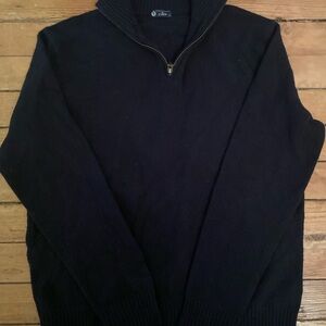 J. Crew Men's Navy Lambswool quarter zip Sweater